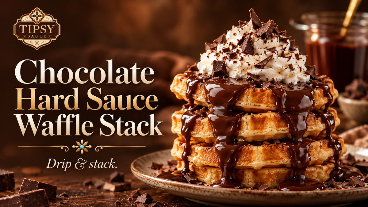 Chocolate Tipsy Sauce Waffle Stack